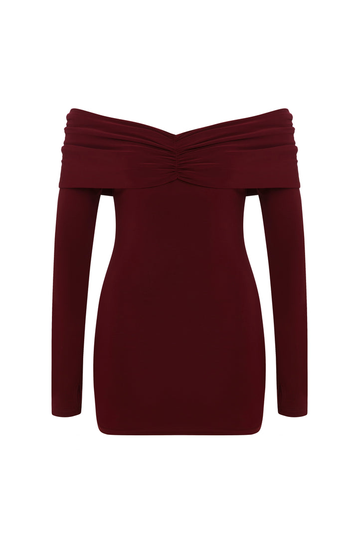 GIGI Burgundy Mini Dress