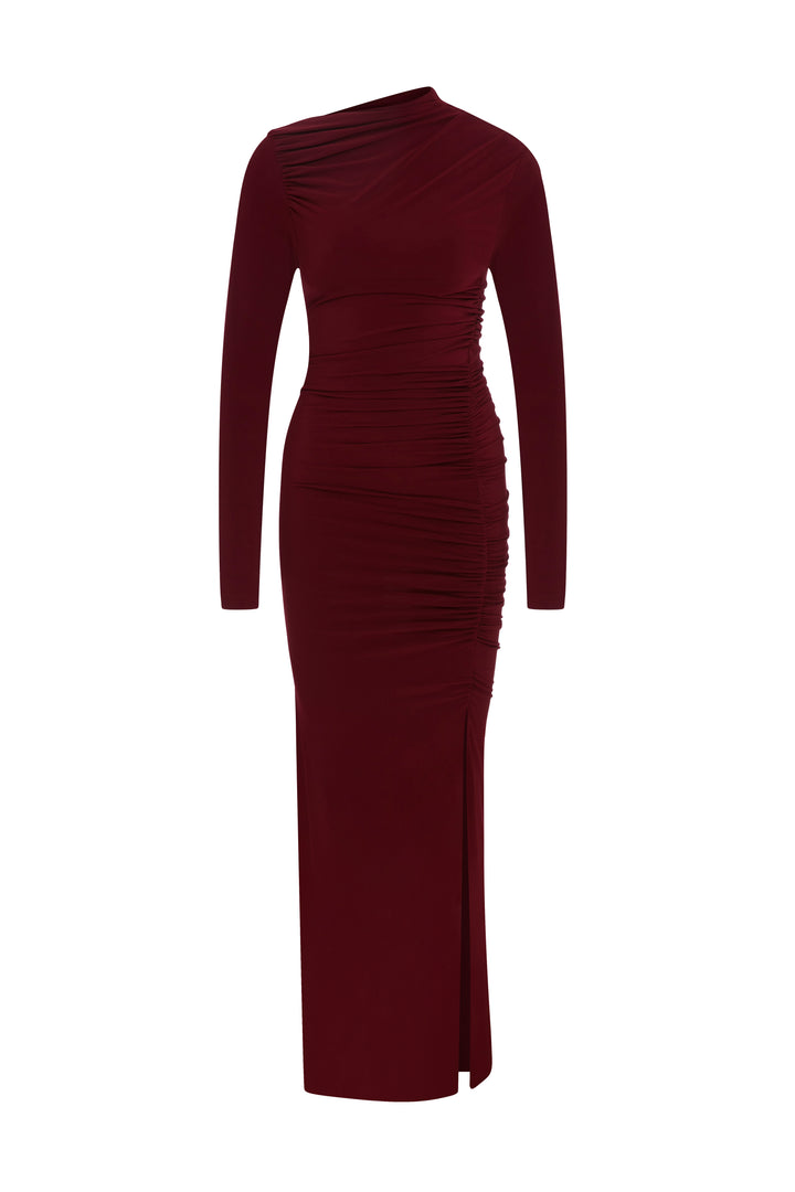 NAOMI Burgundy Maxi Dress