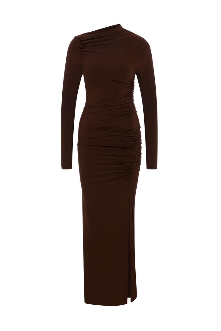 NAOMI Dark Brown Maxi Dress