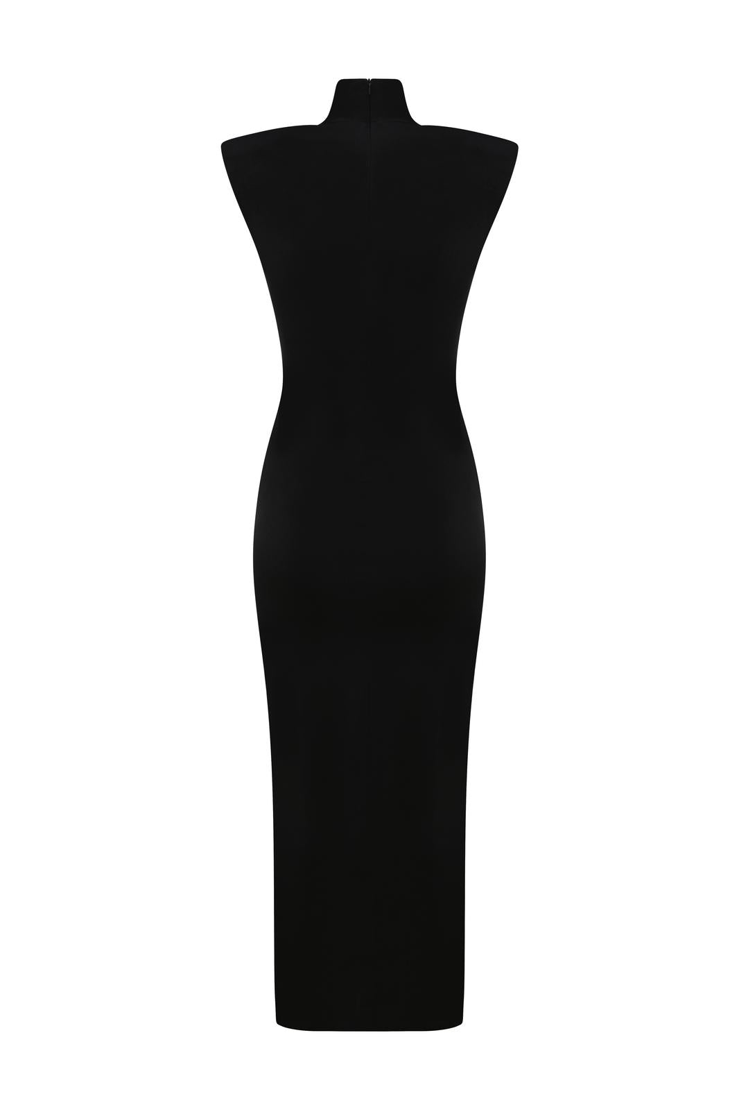 La Diva Noire - Kesik Detaylı Uzun Elbise