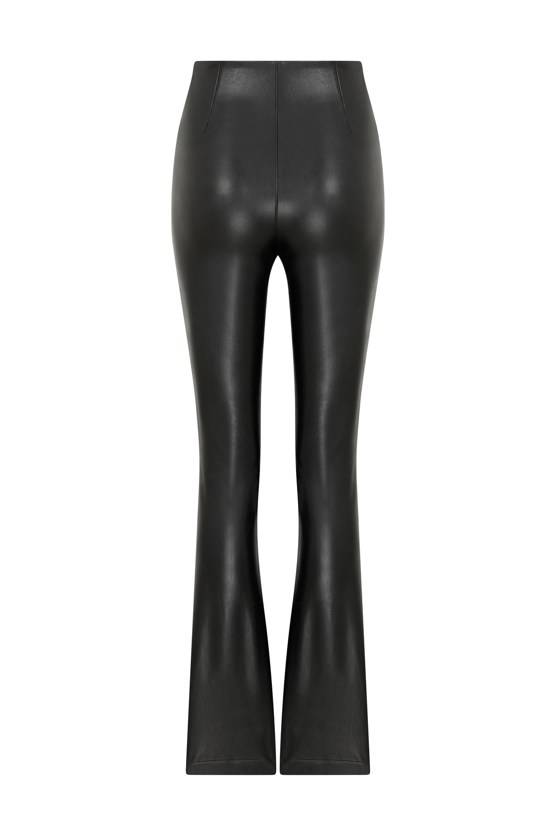 Flared FITTED Black Vegan Leather Pants