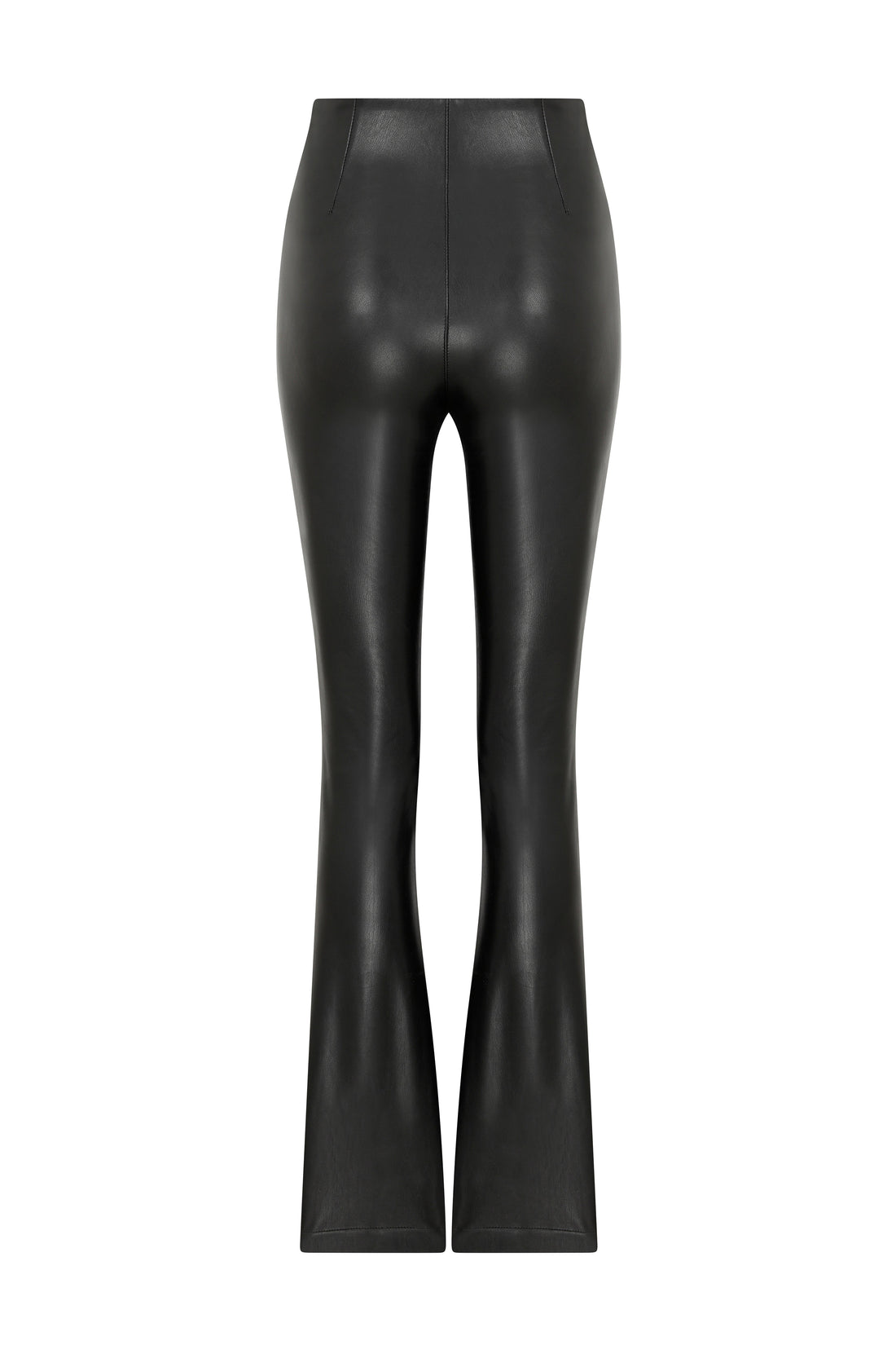Flared FITTED Black Vegan Leather Pants