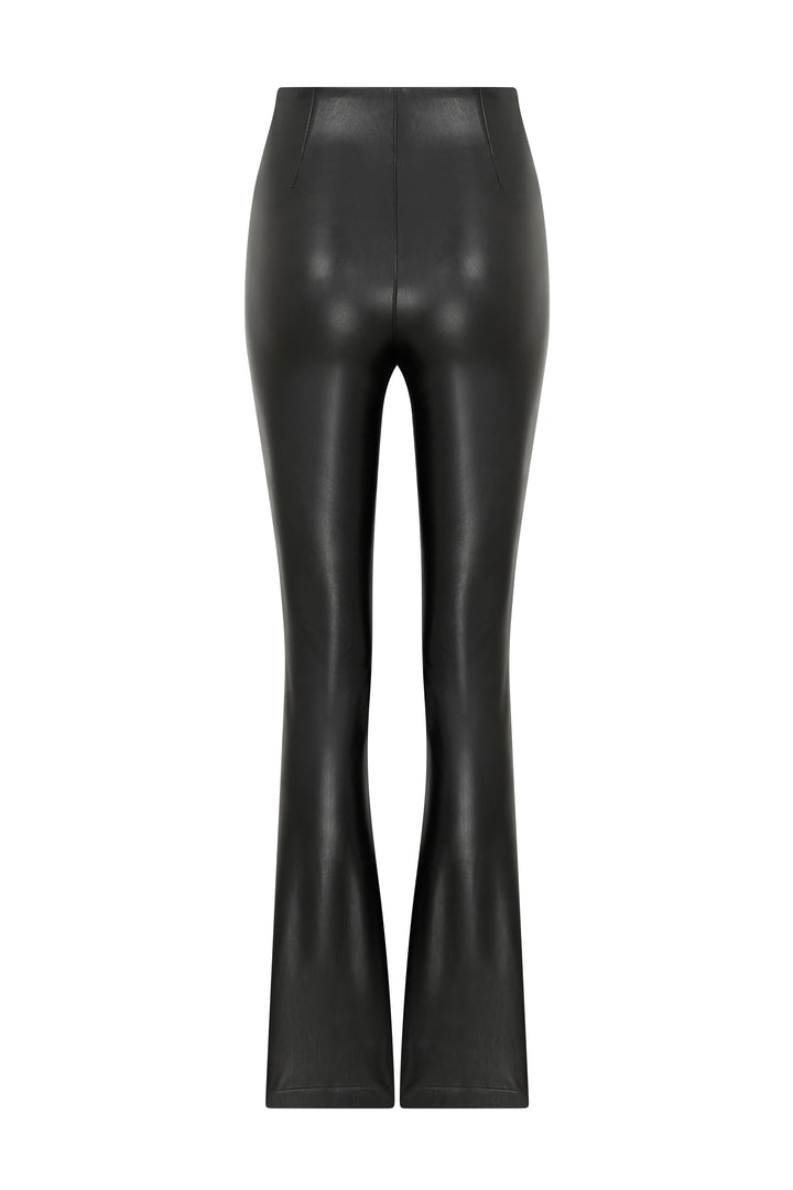 Flared FITTED Black Vegan Leather Pants