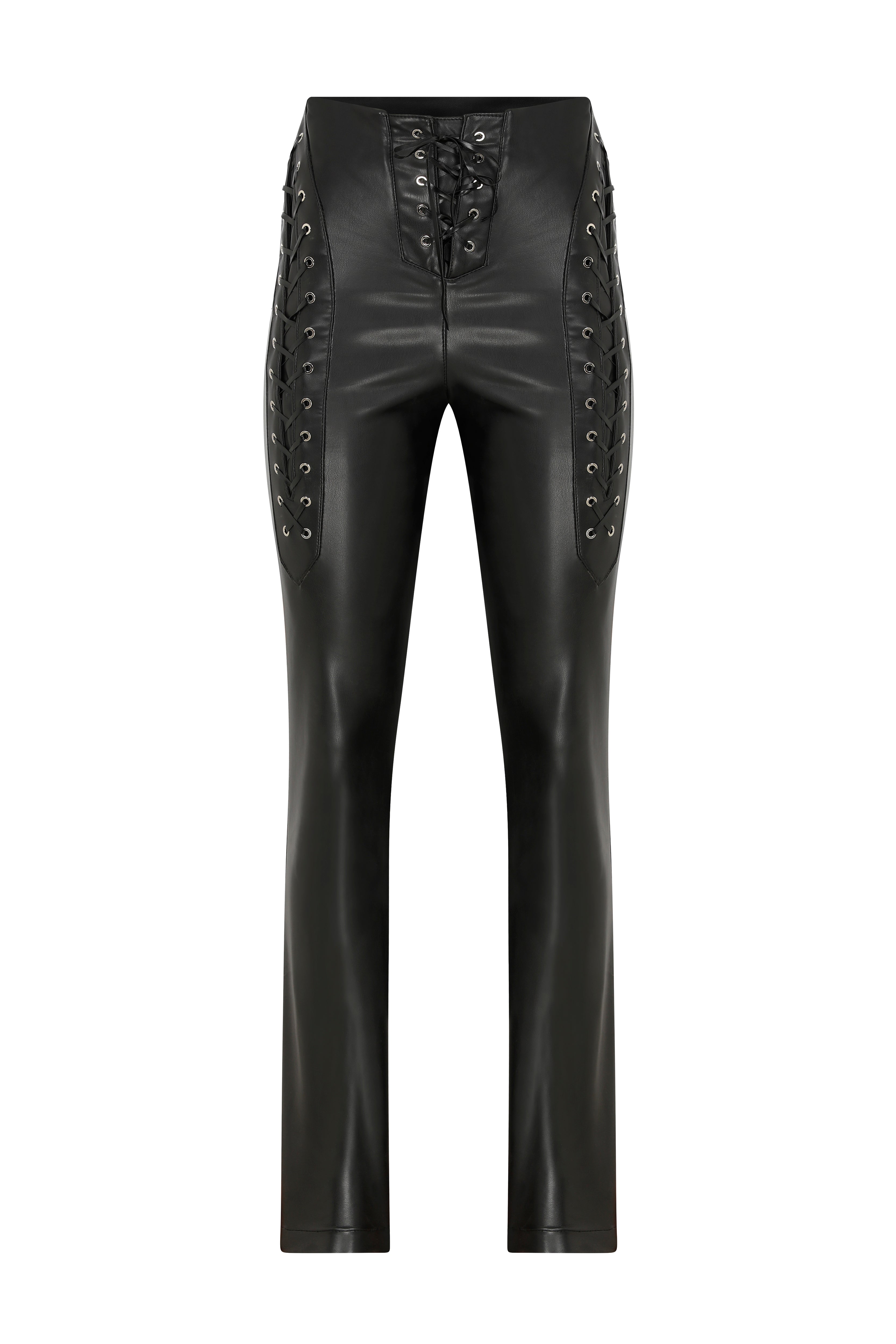 Laced Vegan Leather Pants