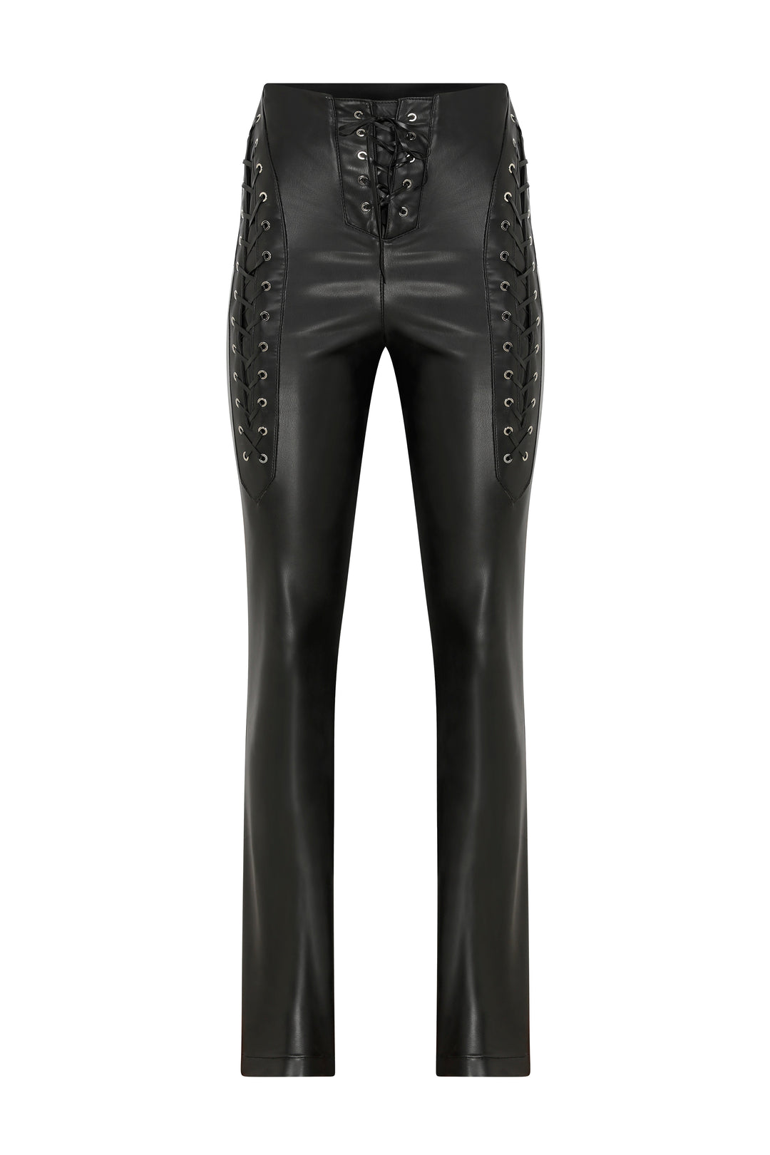 Laced Vegan Leather Pants