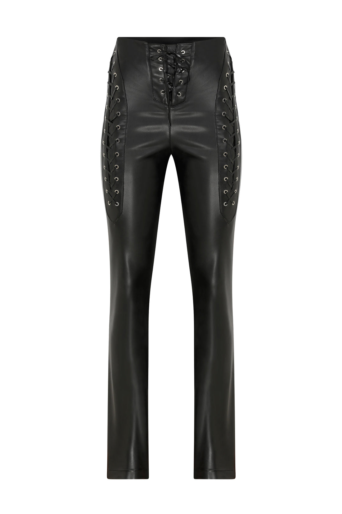 Laced Vegan Leather Pants