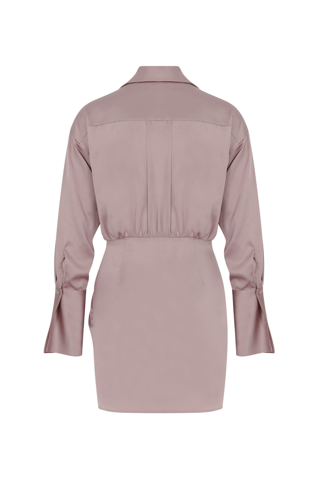 ASYMMETRICAL SATIN SHIRT DRESS