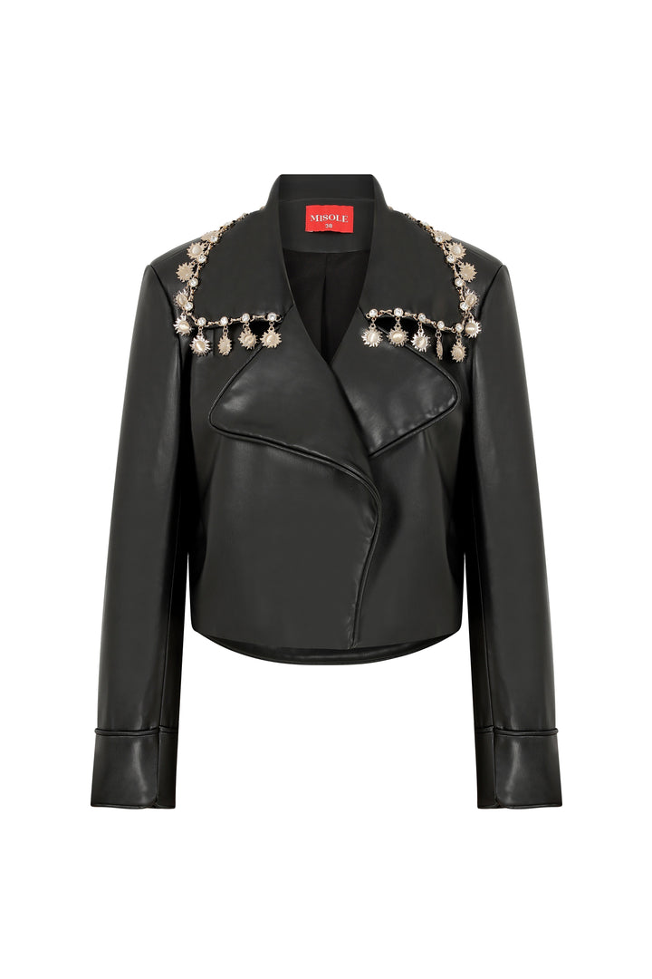 BLACK ETERNITY VEGAN LEATHER JACKET
