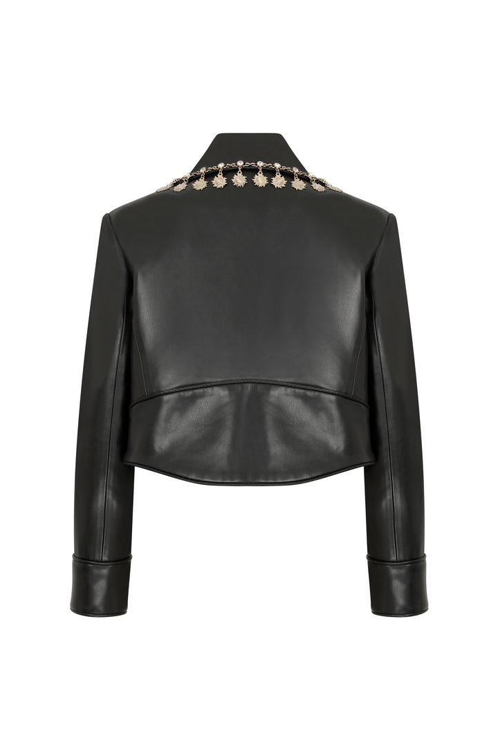 BLACK ETERNITY VEGAN LEATHER JACKET