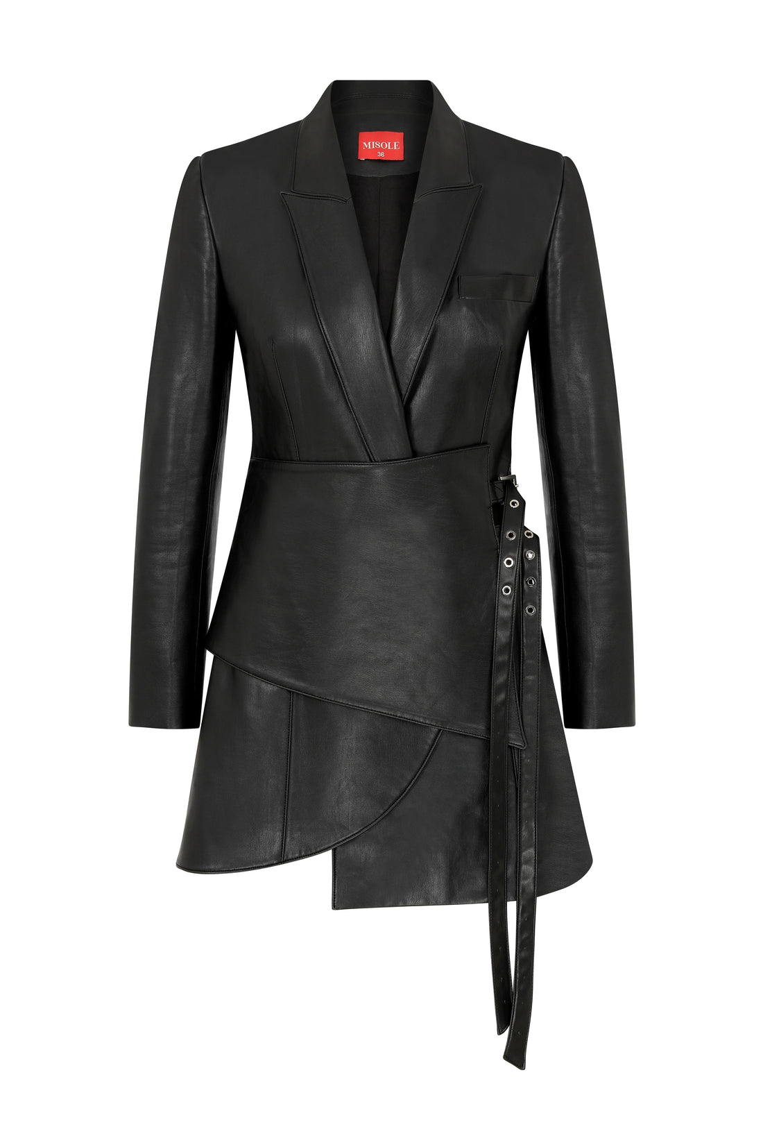 Black Leather Blazer Dress