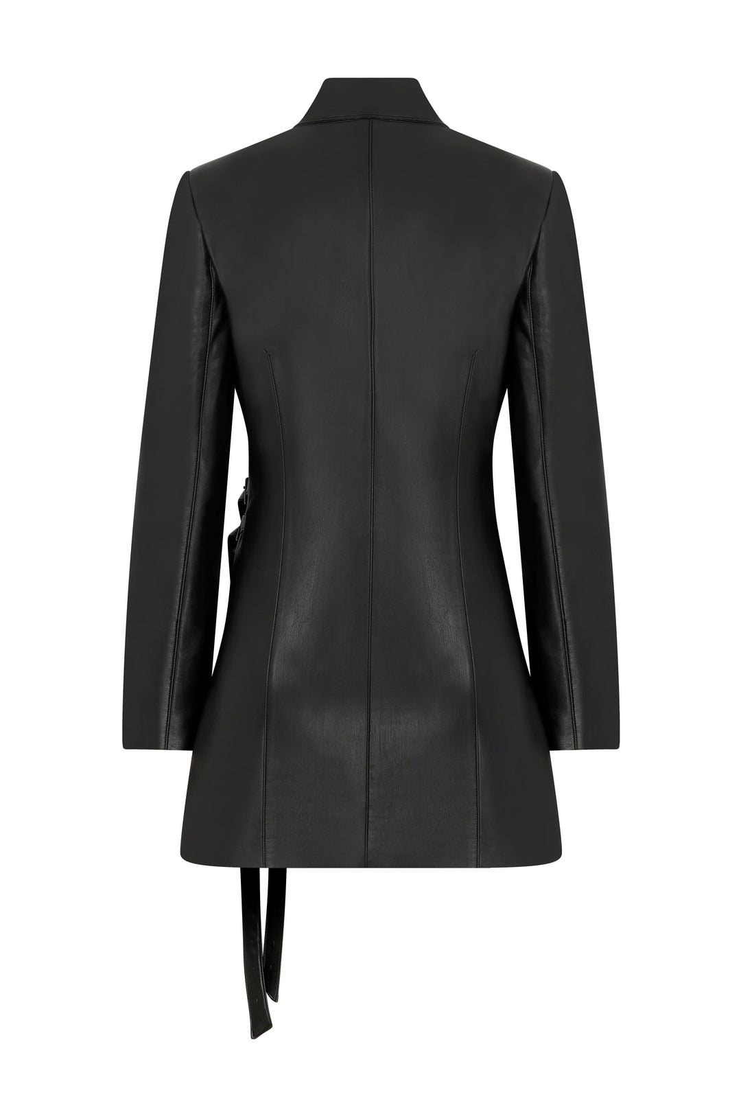 Black Leather Blazer Dress
