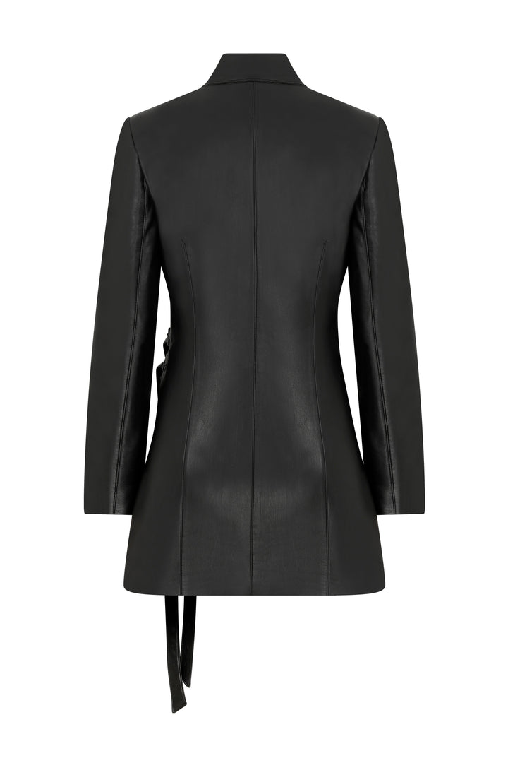 Black Leather Blazer Dress
