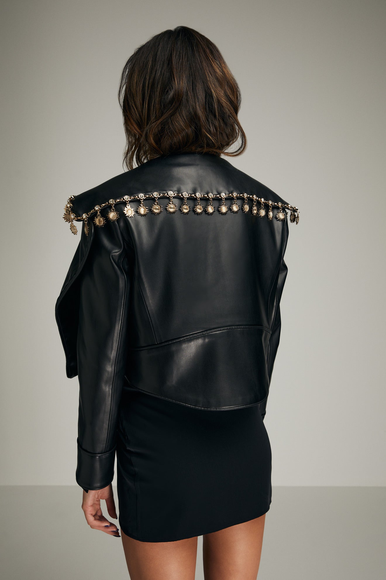 BLACK ETERNITY VEGAN LEATHER JACKET