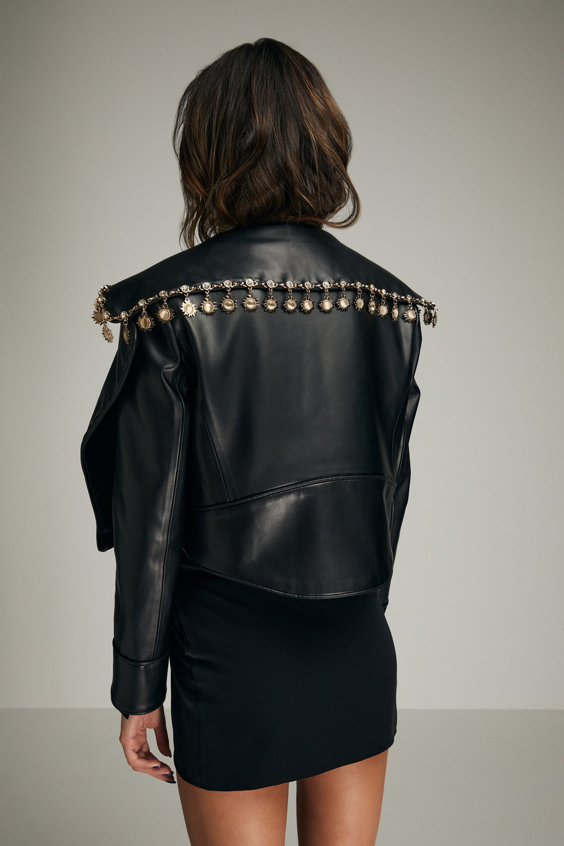 BLACK ETERNITY VEGAN LEATHER JACKET