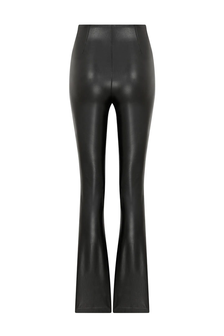 Flared FITTED Black Vegan Leather Pants