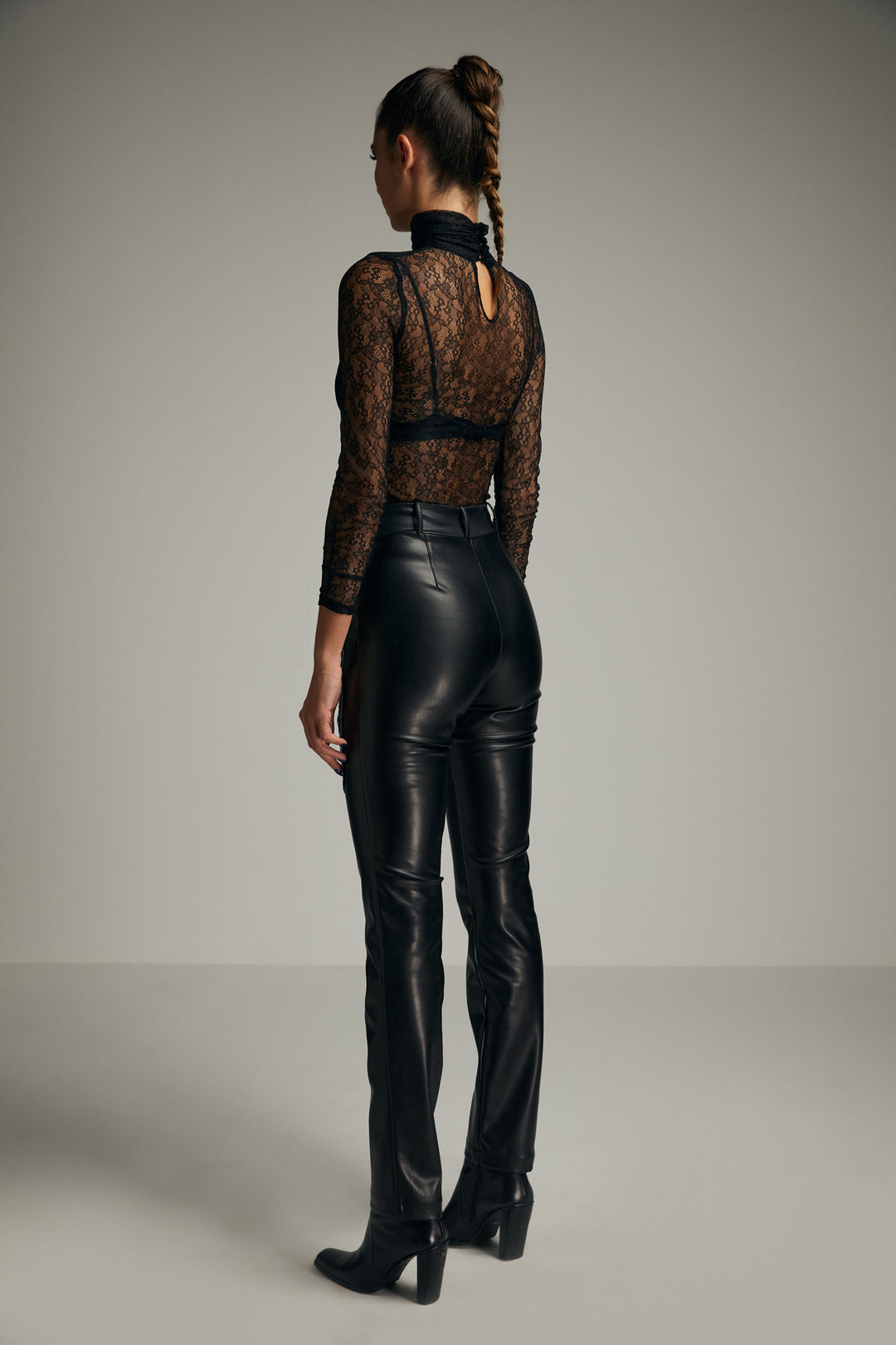 Laced Vegan Leather Pants